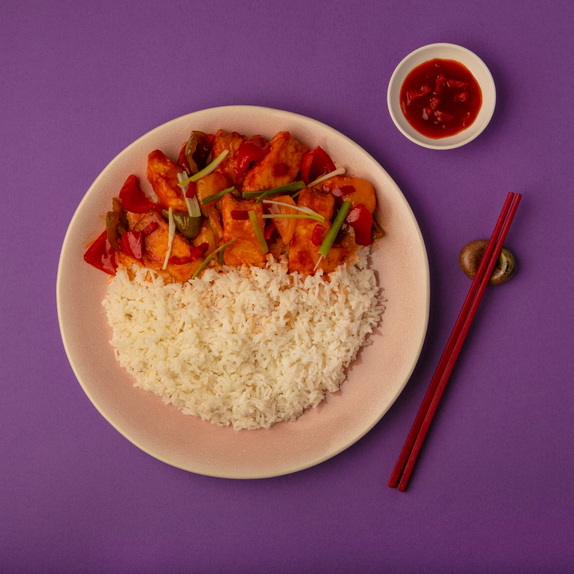 Sweet Chilli Fish with Rice