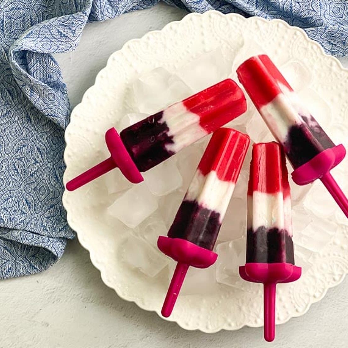 Vegan Red, White & Blue Popsicles - Low FODMAP