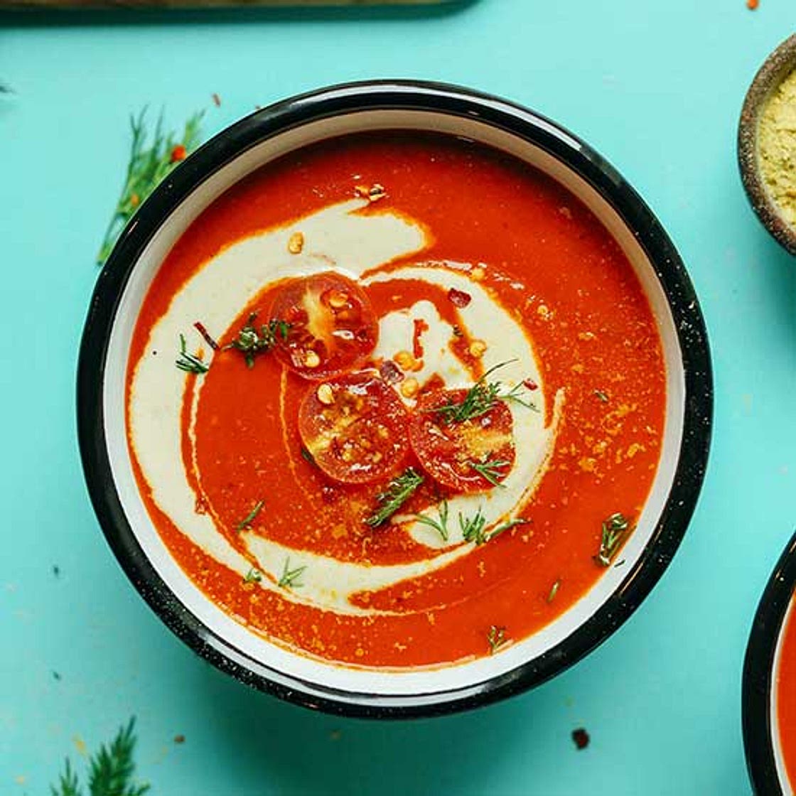 Creamy Roasted Red Pepper Tomato Soup