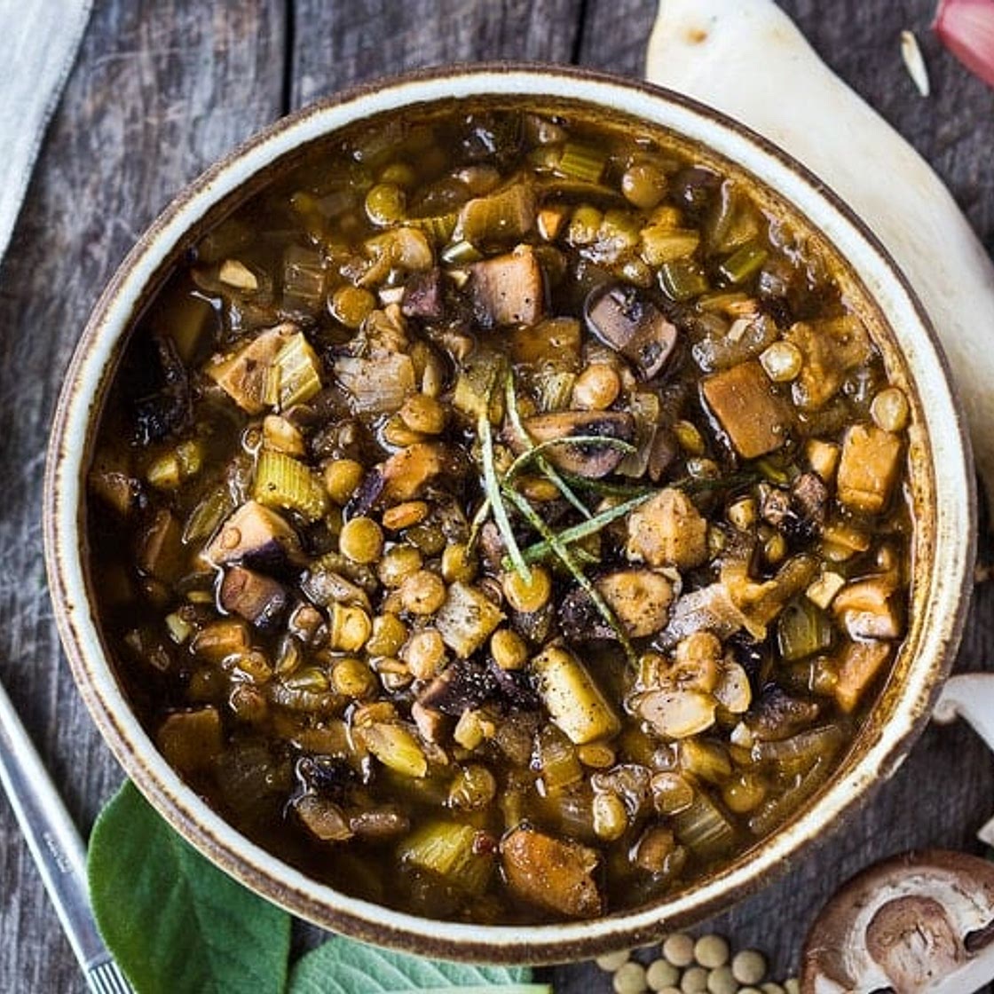 Mushroom Lentil Soup