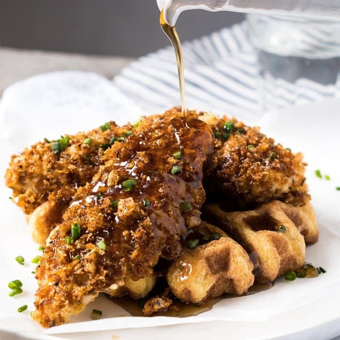 Keto 'Fried' Chicken and Waffles