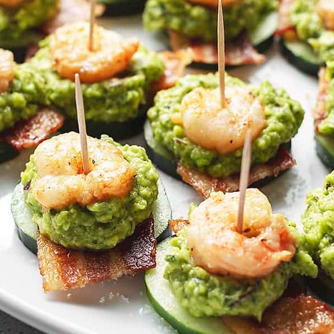 Keto Shrimp Guacamole Bacon Appetizers