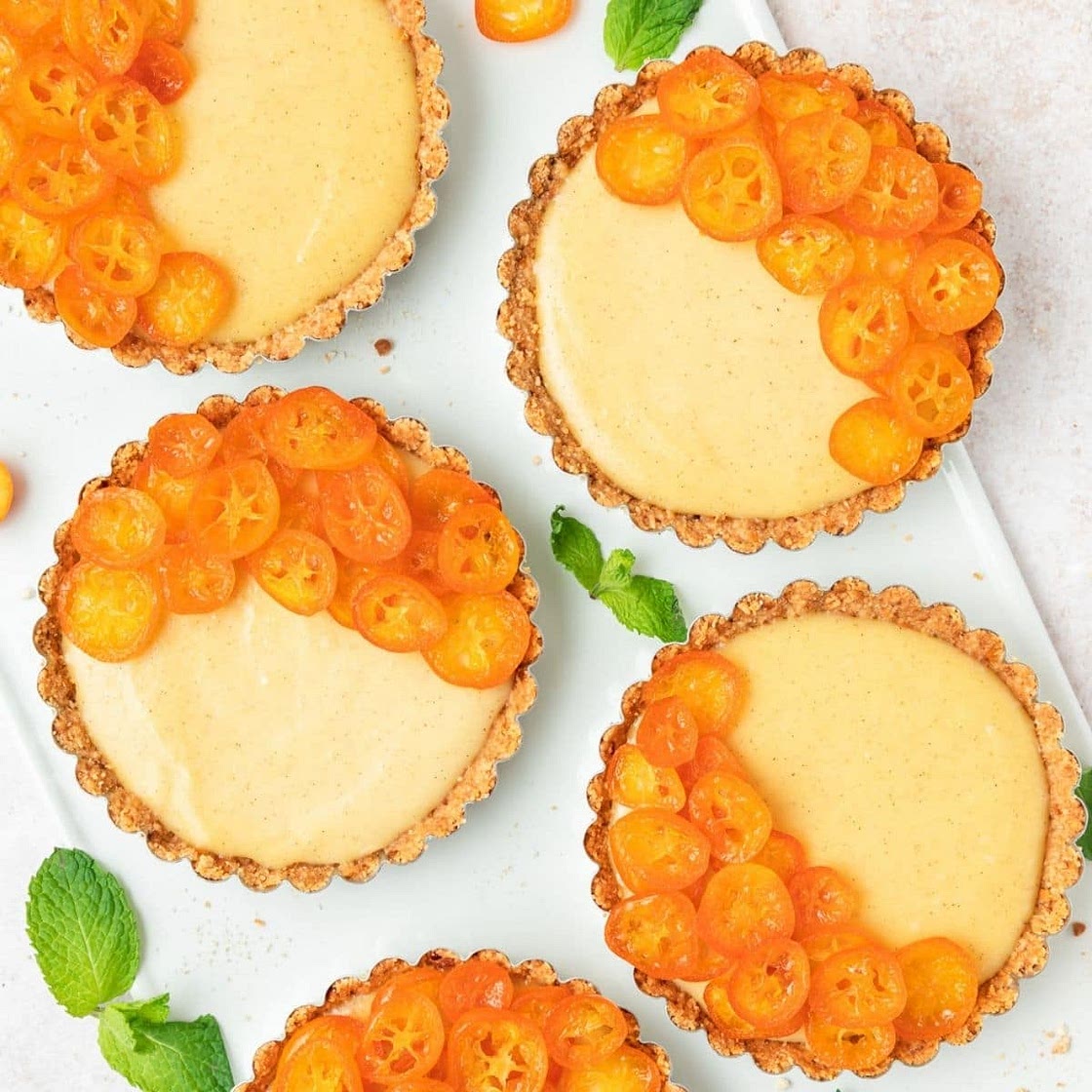 Candied Kumquat and Custard Tarts