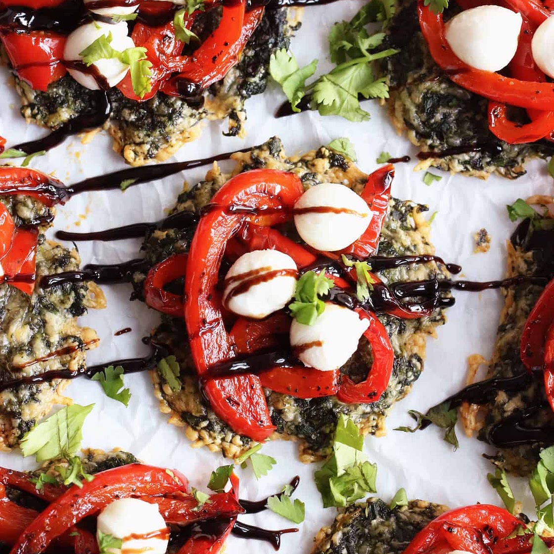 Spinach Pepper Tostadas