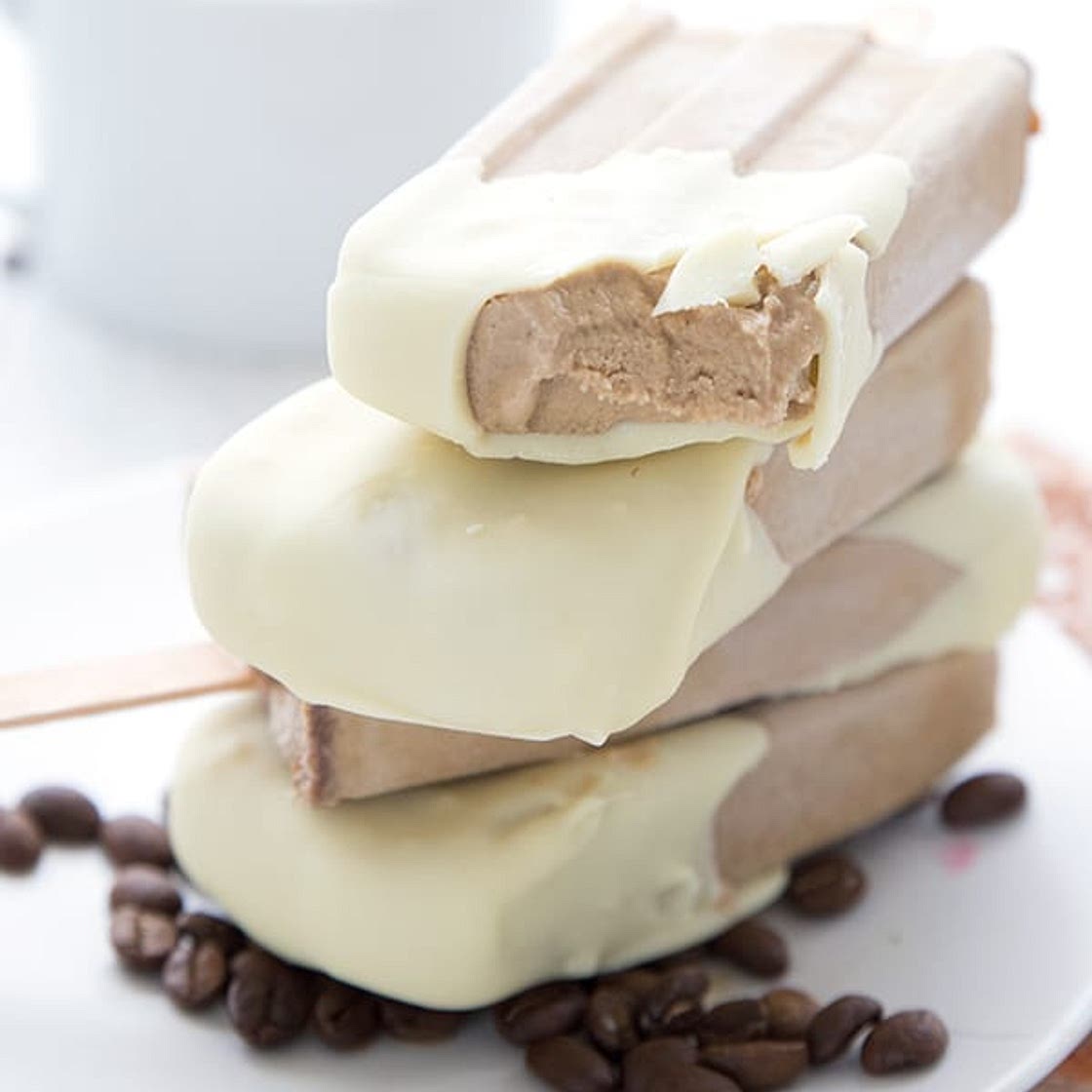 Keto Coffee White Chocolate Popsicles