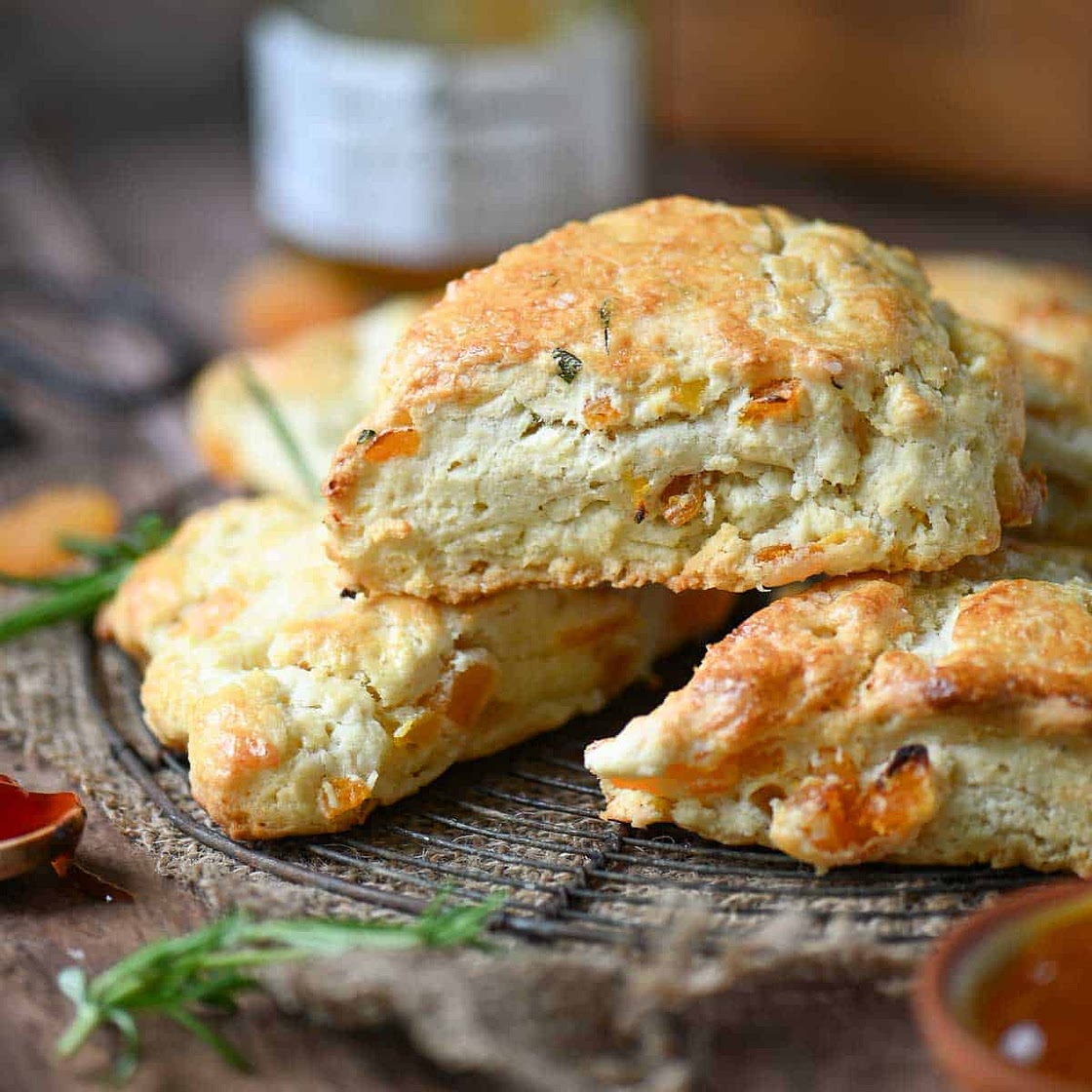 Apricot and Rosemary Scones