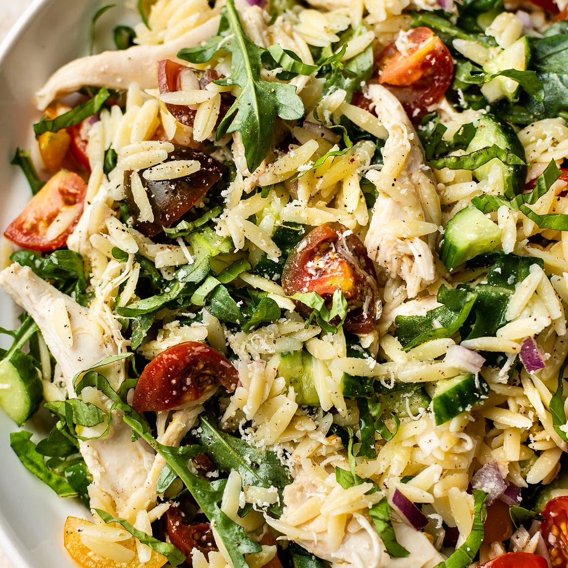 Lemon Orzo Salad with Chicken