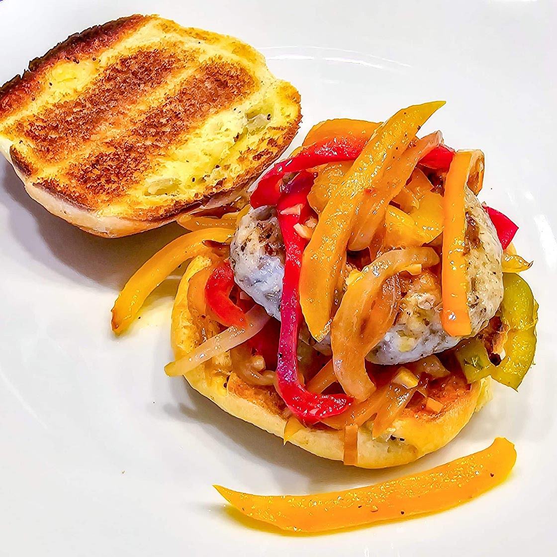 Italian Sausage, Peppers and Onions Sandwich