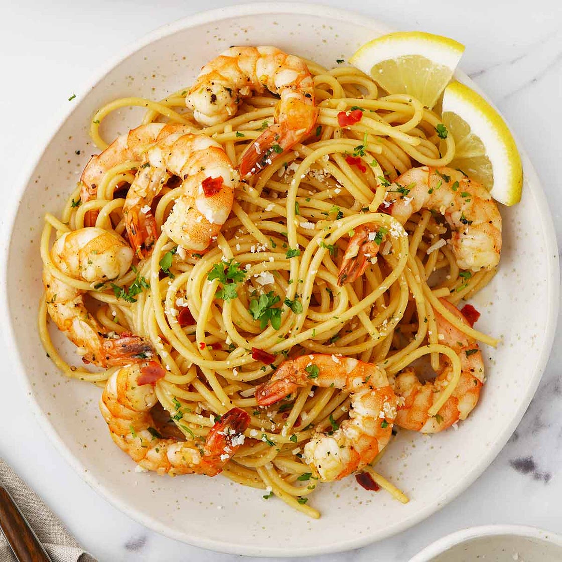 Spicy Garlic Prawn Pasta