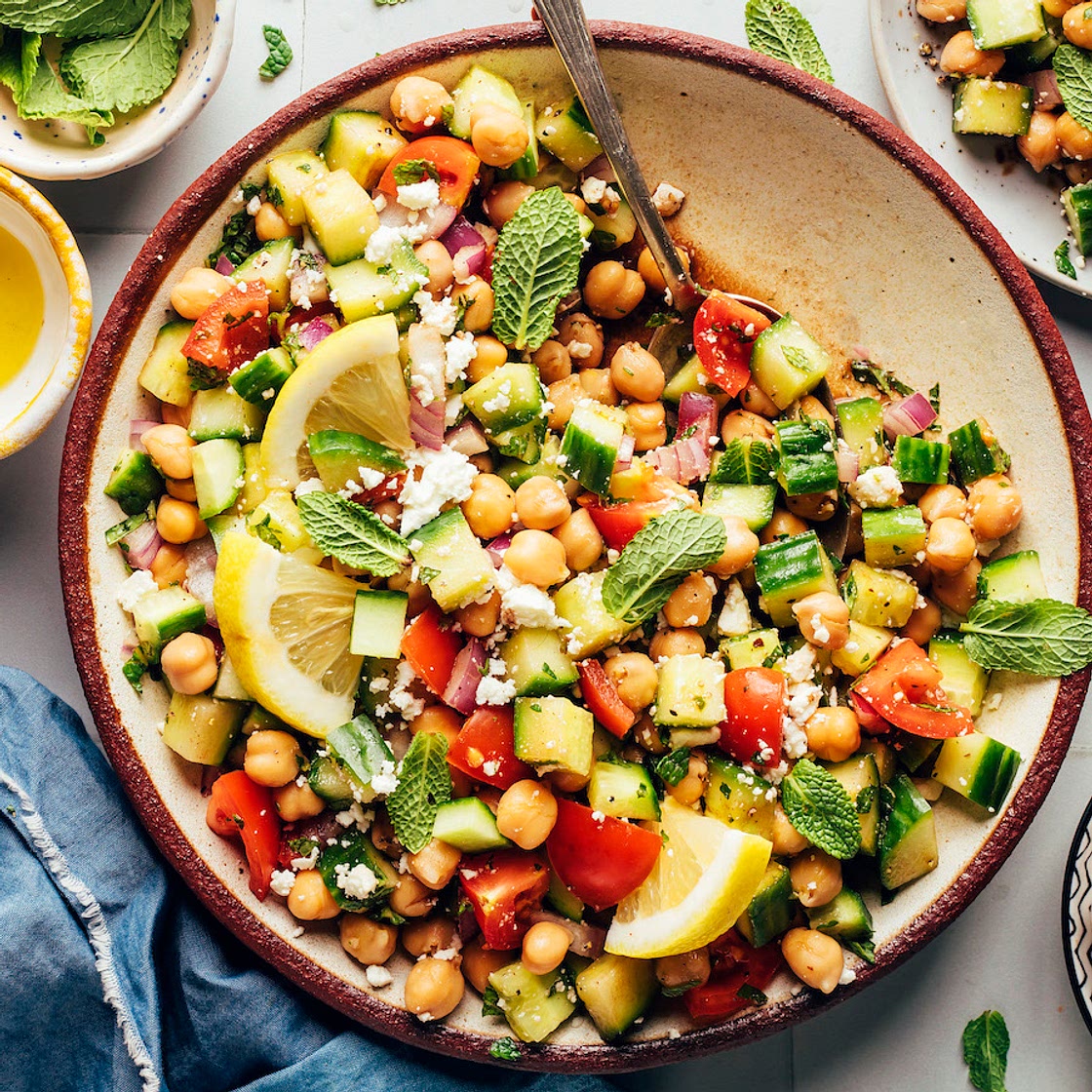 Mediterranean-Inspired Cucumber Chickpea Salad