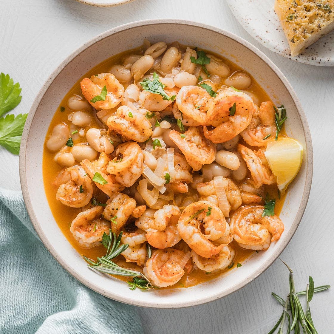 Lemony Shrimp and Bean Stew