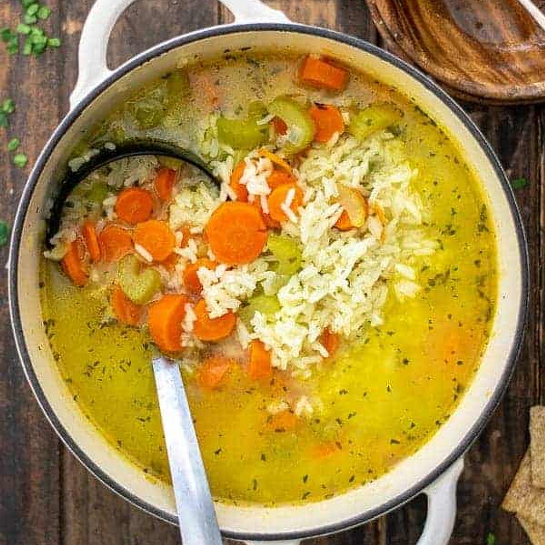 Simple Vegetable Rice Soup