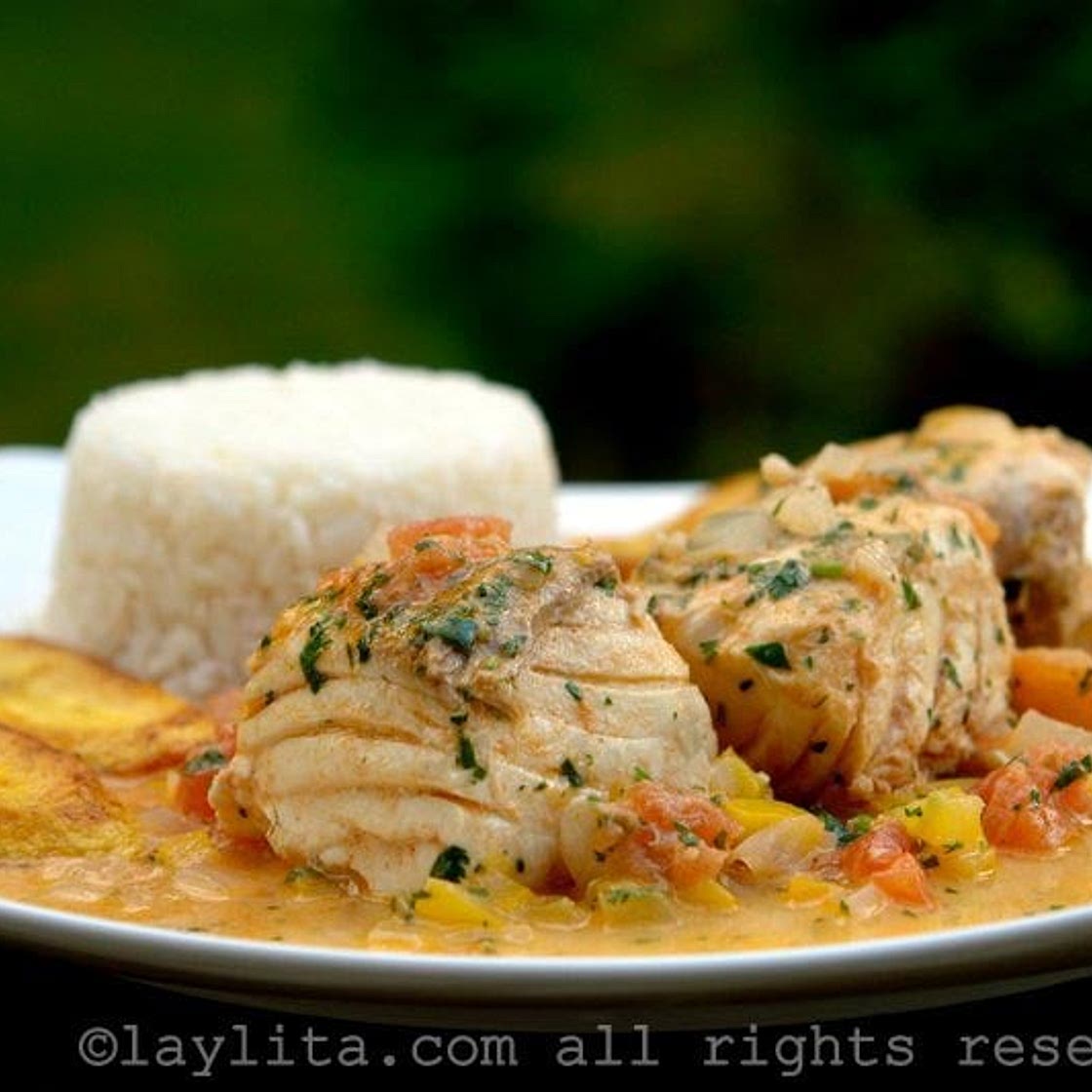 Pescado encocado or fish with coconut sauce