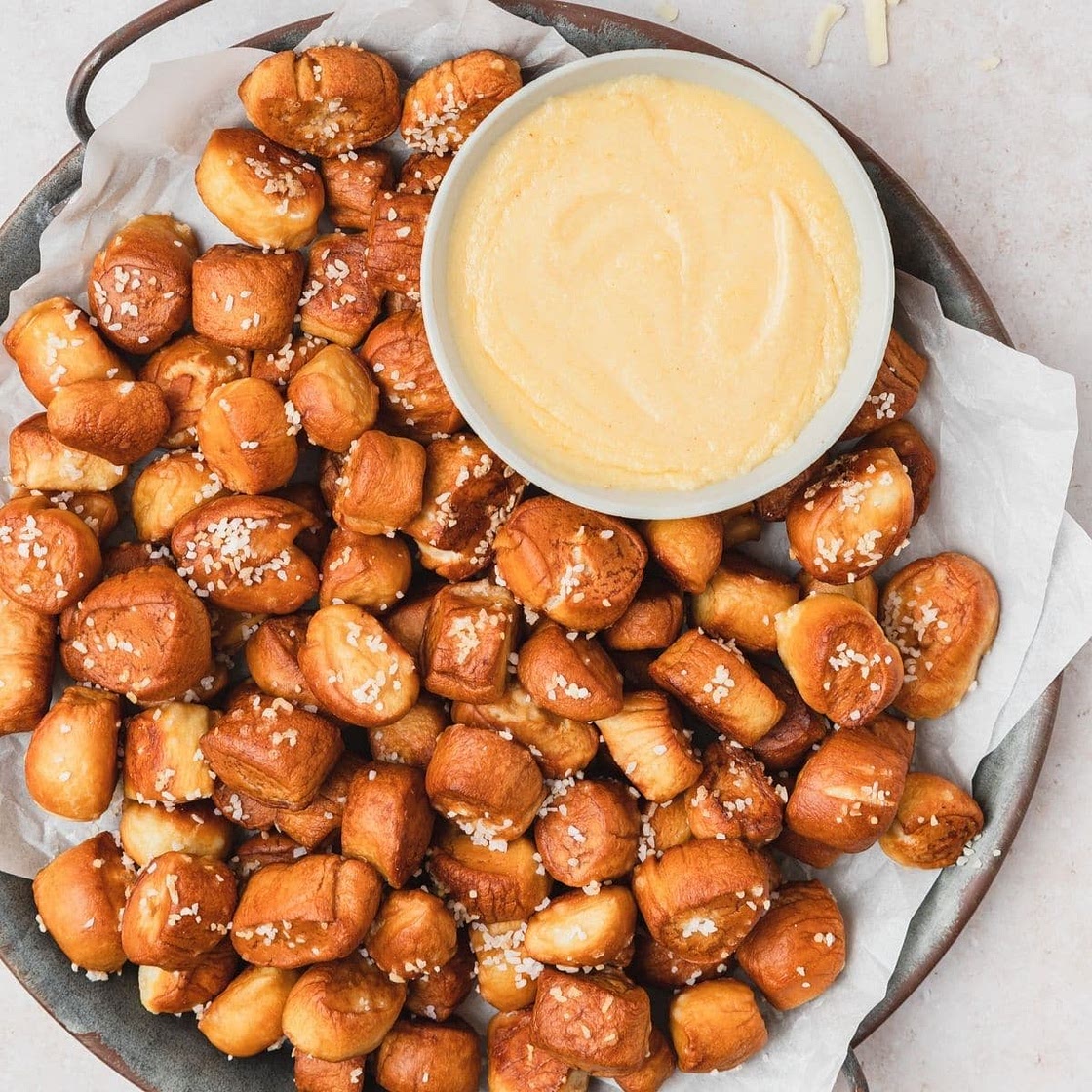 Soft Pretzel Bites with Mustard Cheese Dip