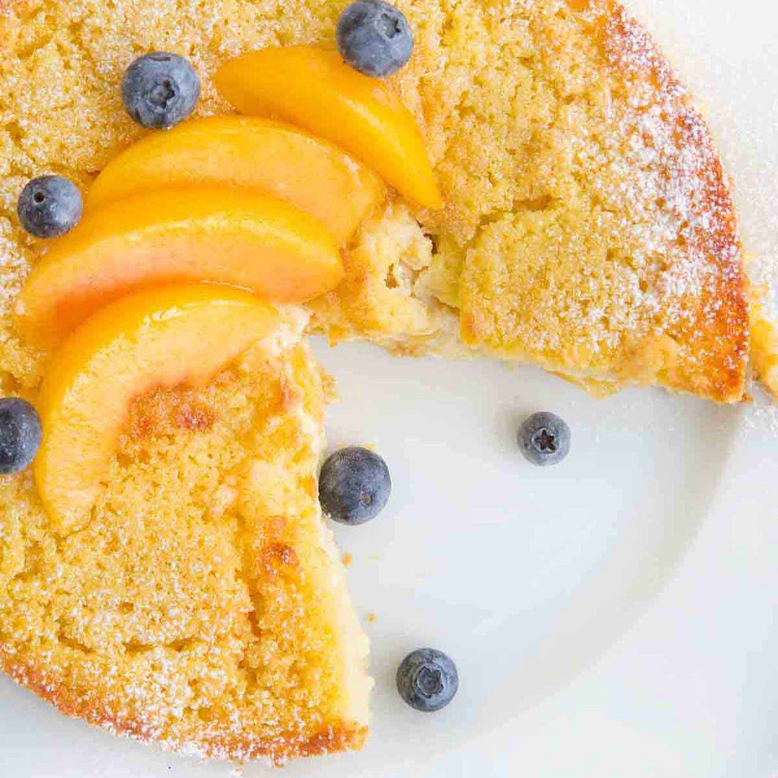 Peaches & Cream Cottage Cheese Breakfast Cake