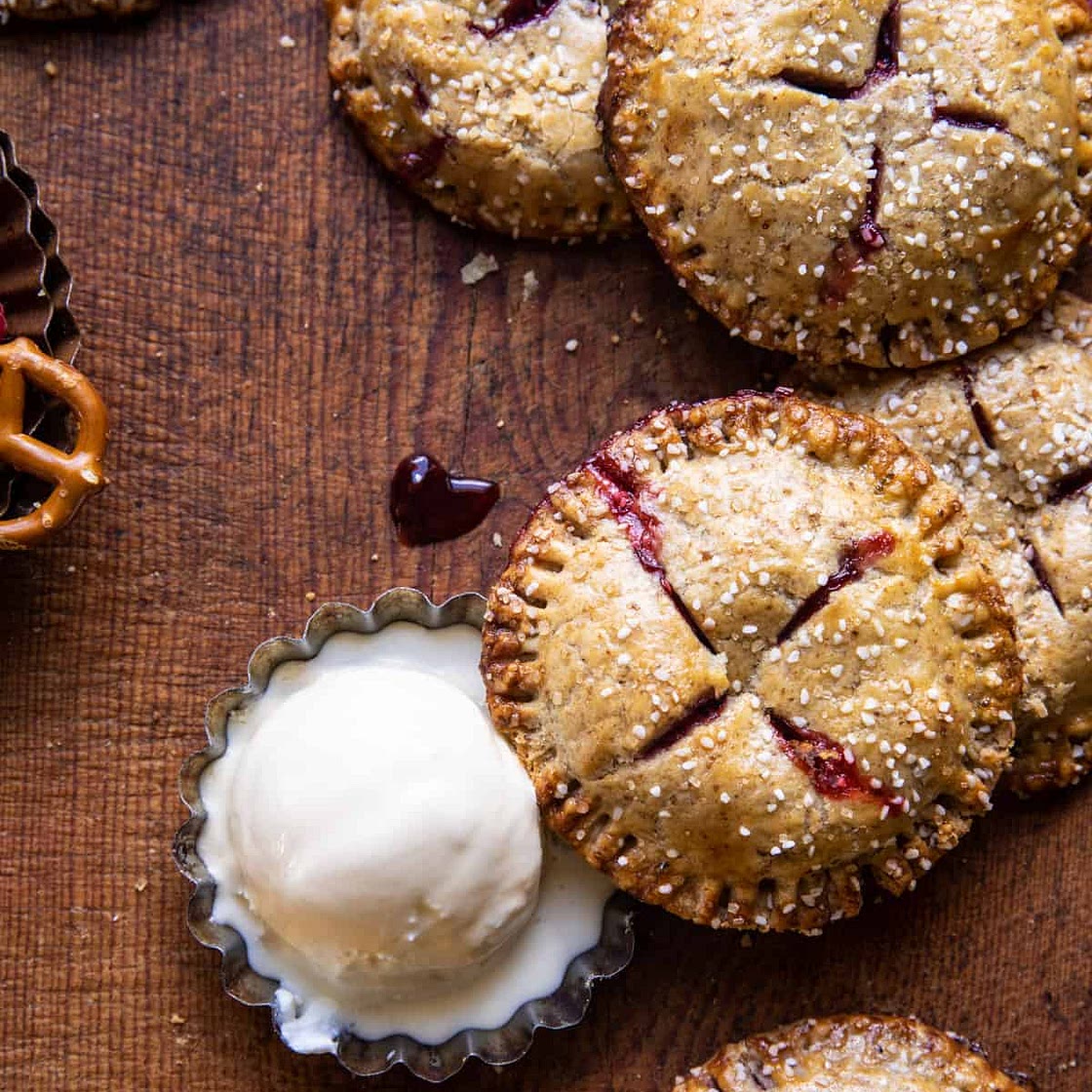 Jammy Raspberry Cream Pretzel Hand Pies