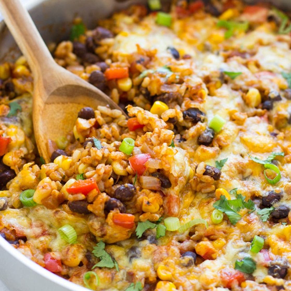 One Skillet Mexican Rice Casserole