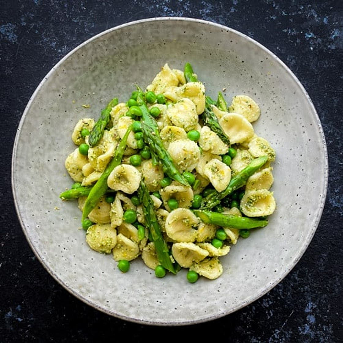 Asparagus Pasta Salad with Pecan Pesto