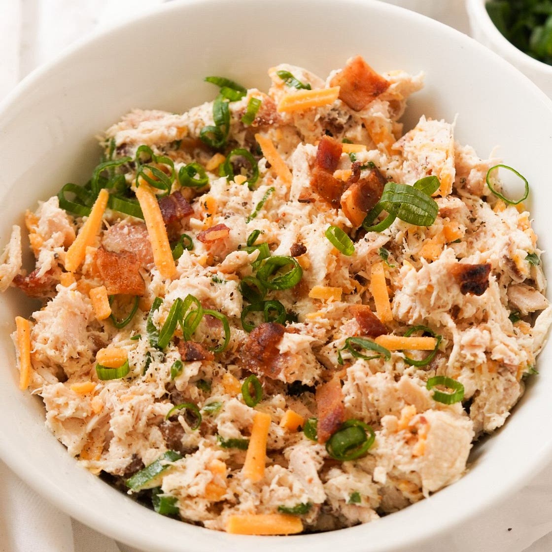 Bacon Ranch Chicken Salad with Cheddar (Low Carb)