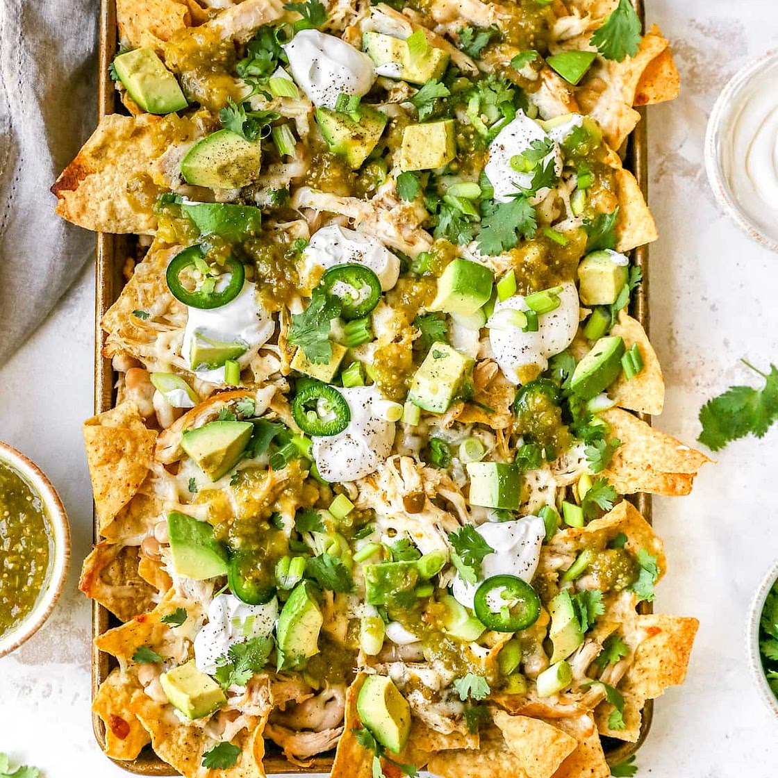 White Chicken Chili Nachos