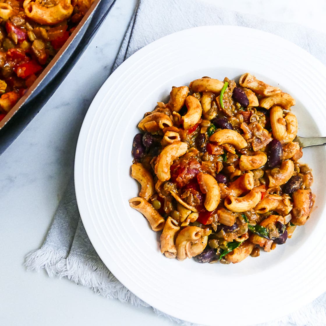 Chili Mac (Protein-packed, whole-food plant-based)