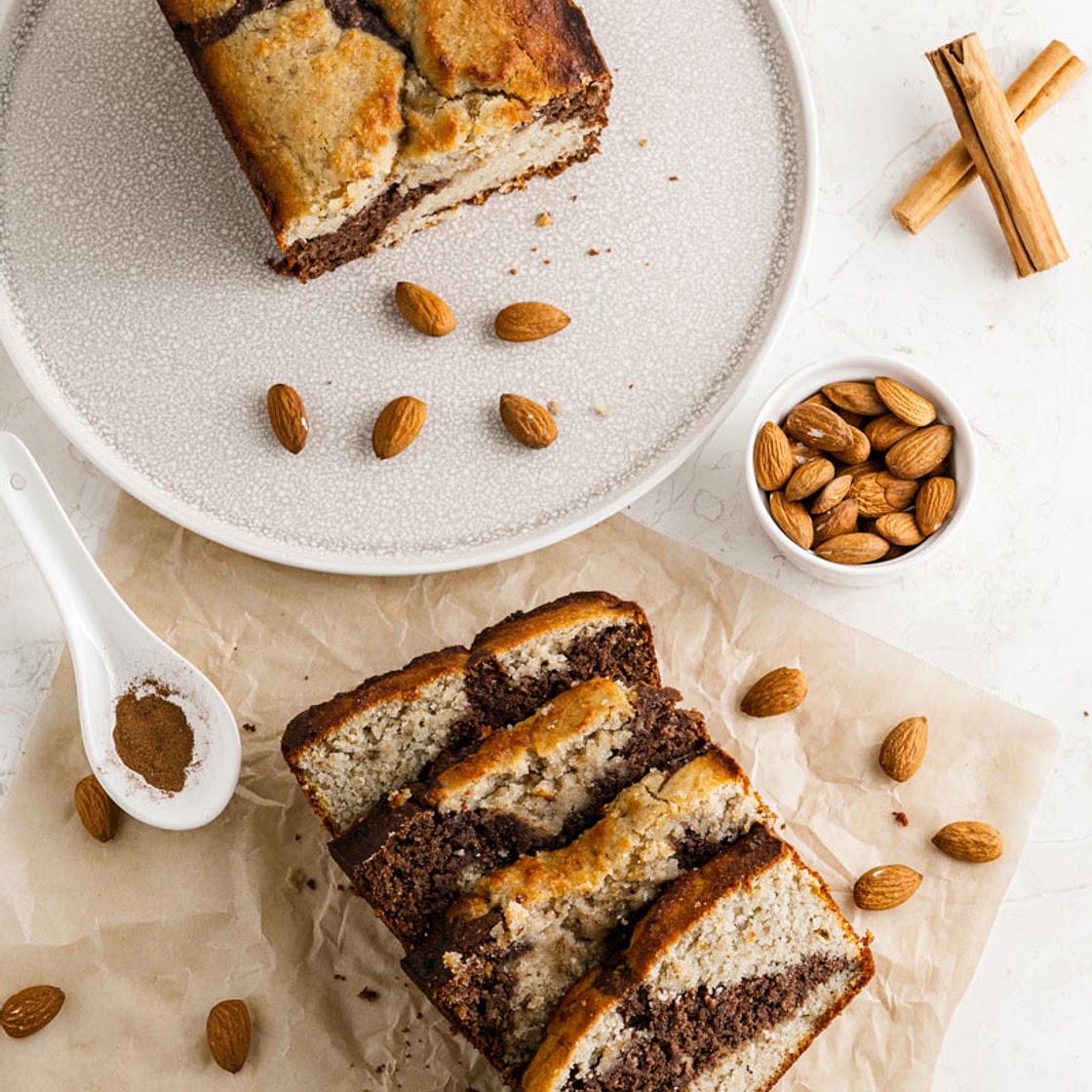 The Best Keto Banana Bread with Chocolate Marble