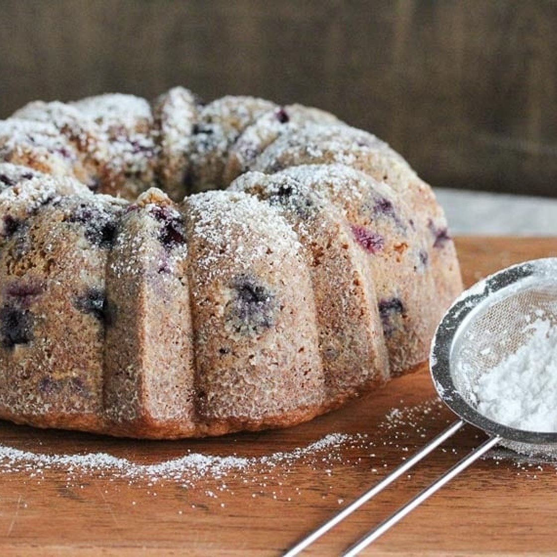 Low FODMAP Blueberry Sour Cream Bundt Cake