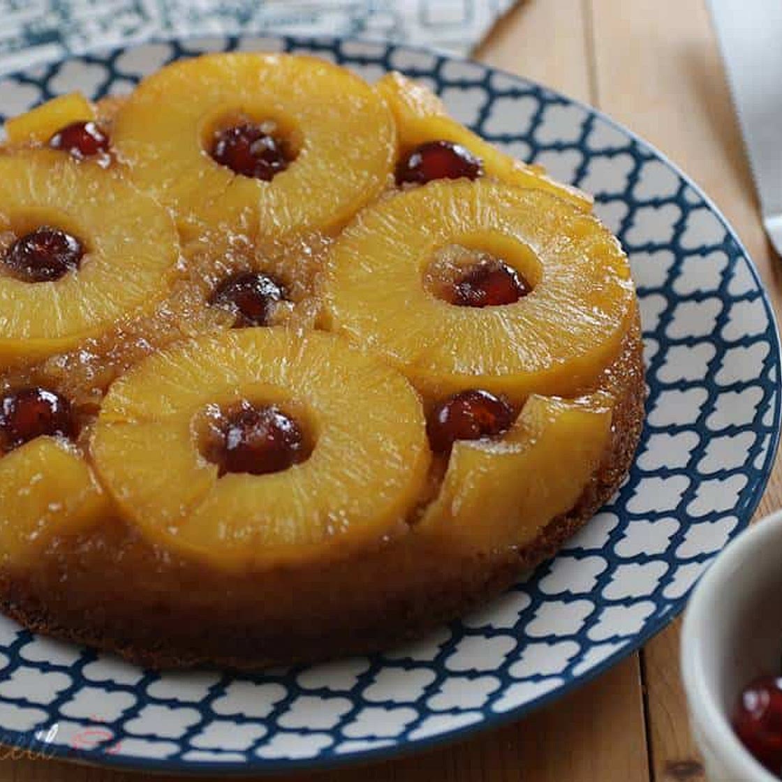 Gluten Free Upside Down Cake (Low FODMAP and dairy free)