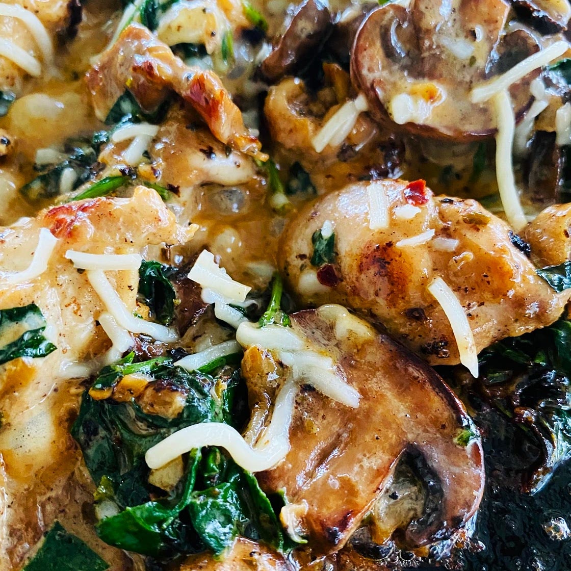 Blackstone Parmesan Chicken and Mushrooms
