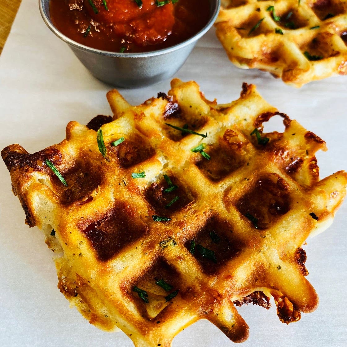 Pepperoni Pizza Waffle Dippers
