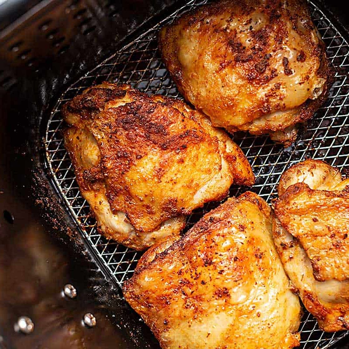 Air Fryer Chicken Thighs - Super Crispy!