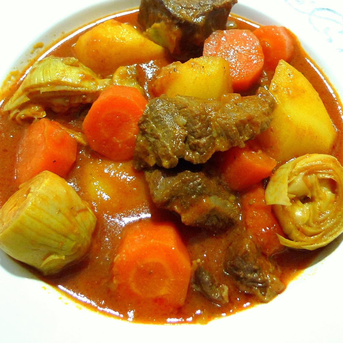 Receta de estofado de ternera con verduras