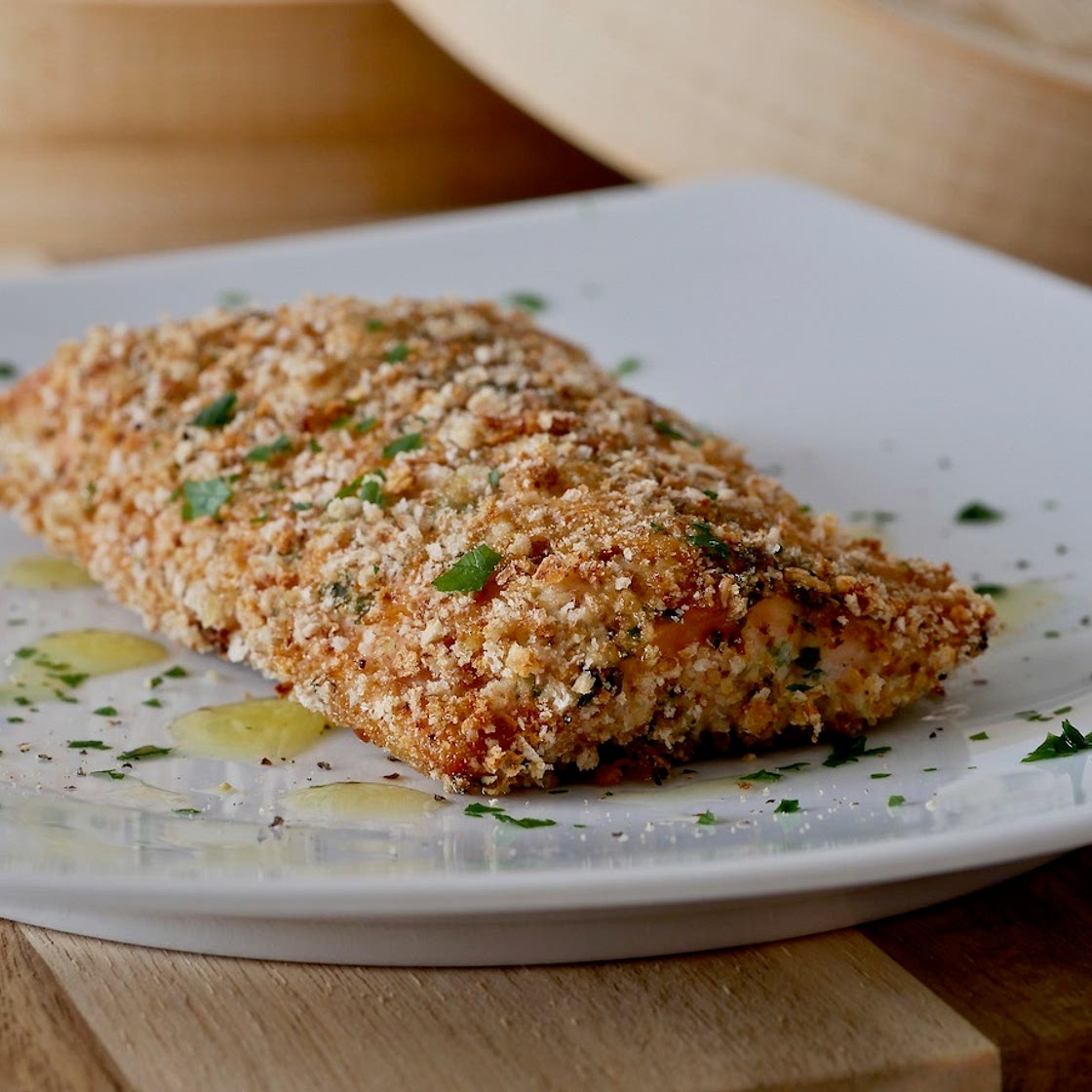 Filetto di salmone panato al forno