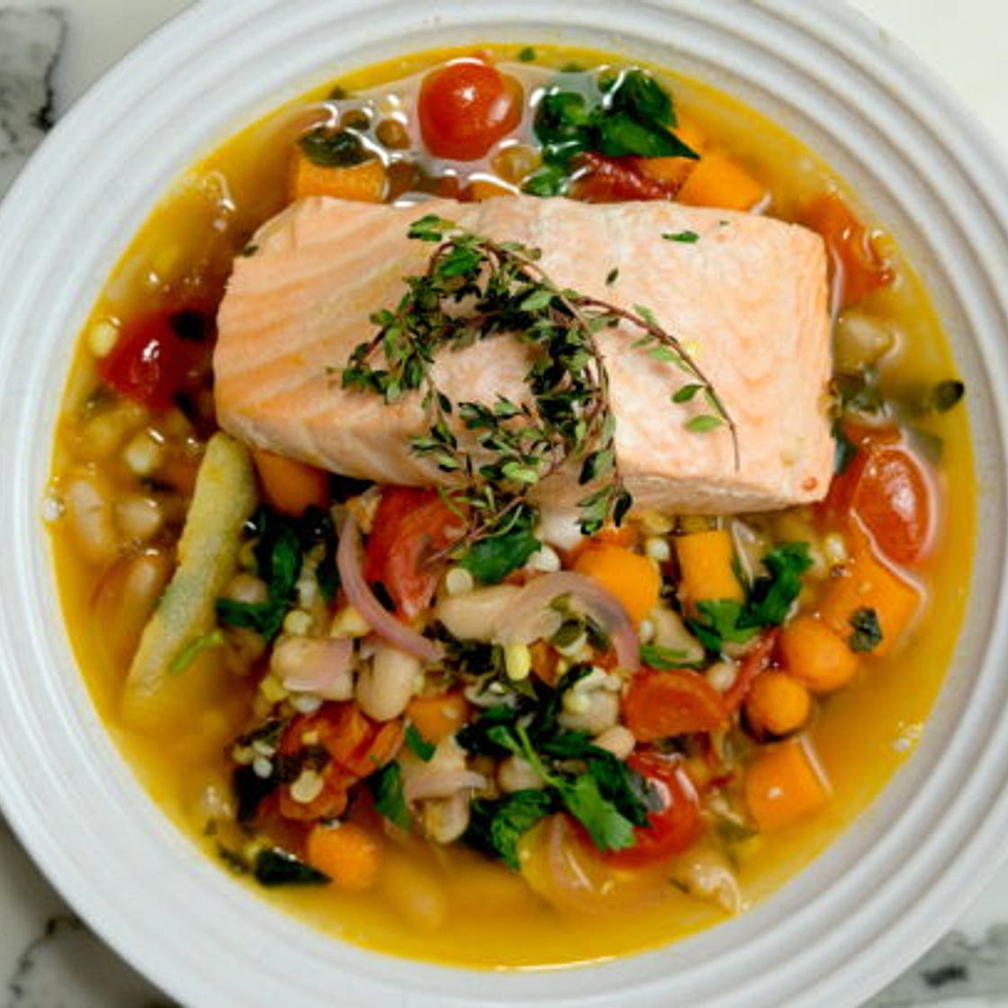 Summer Poached Salmon