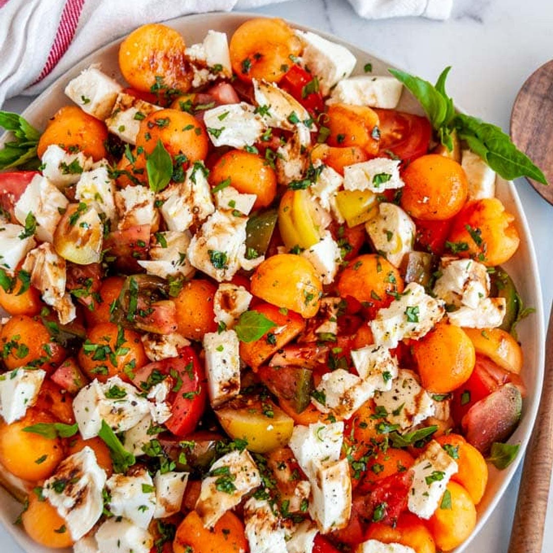 Cantaloupe Caprese Salad