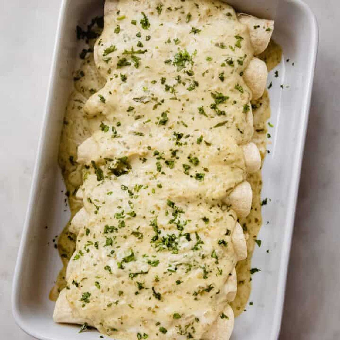 Enchiladas Suizas (Creamy Salsa Verde Enchiladas)