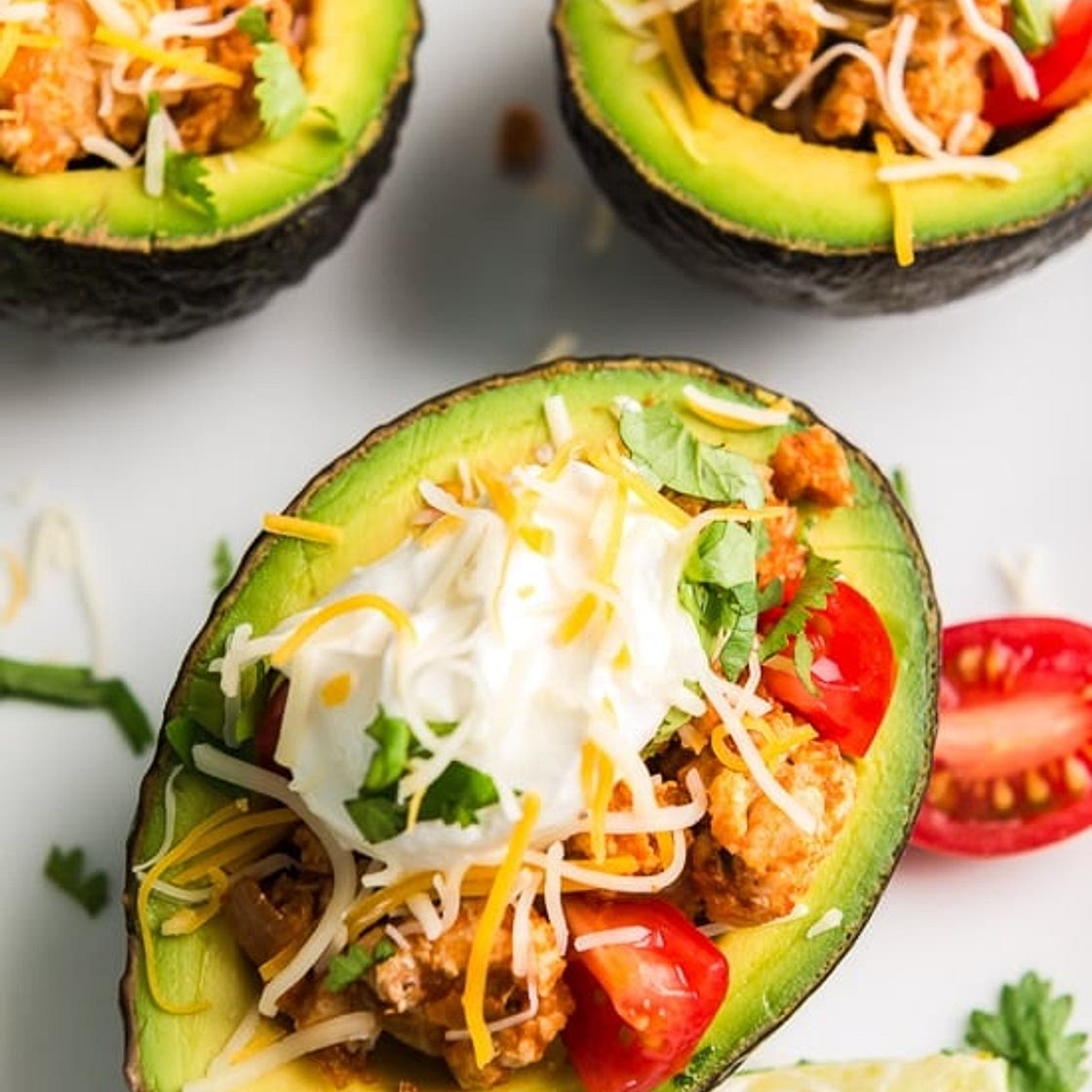 Low Carb Turkey Taco Stuffed Avocados