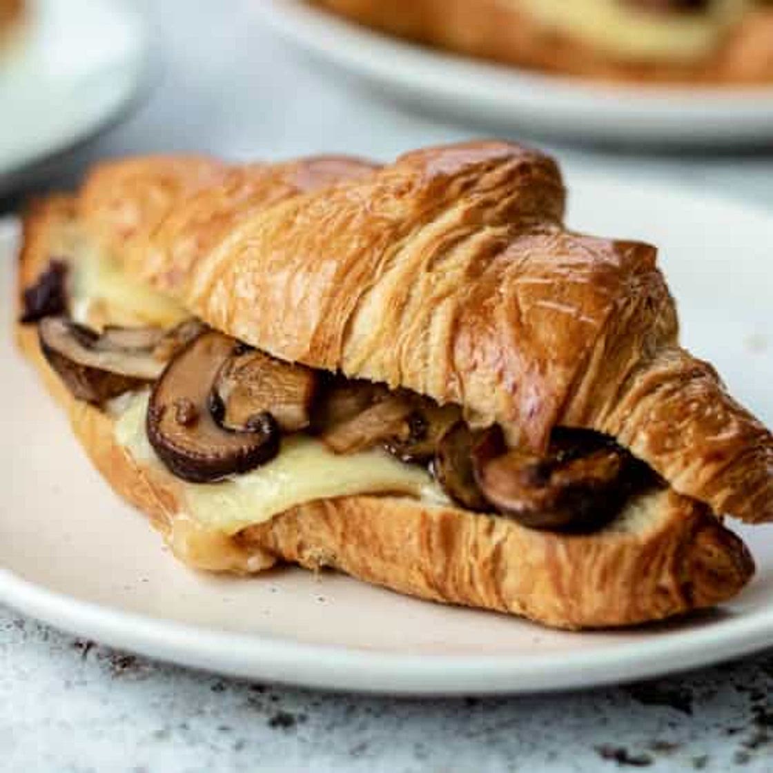 Croissant Sandwich with Mushrooms and Brie
