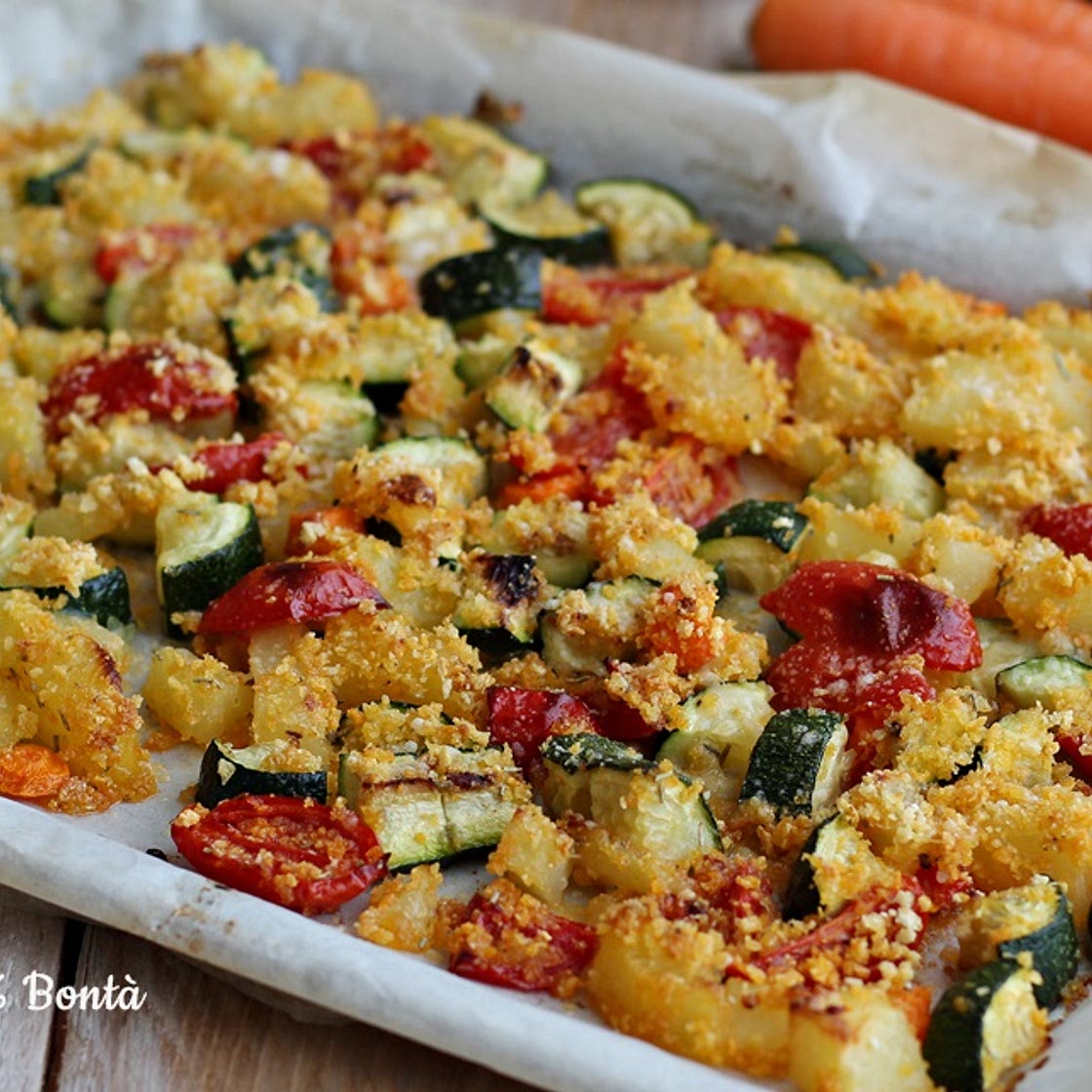 Contorno di verdure croccanti al forno