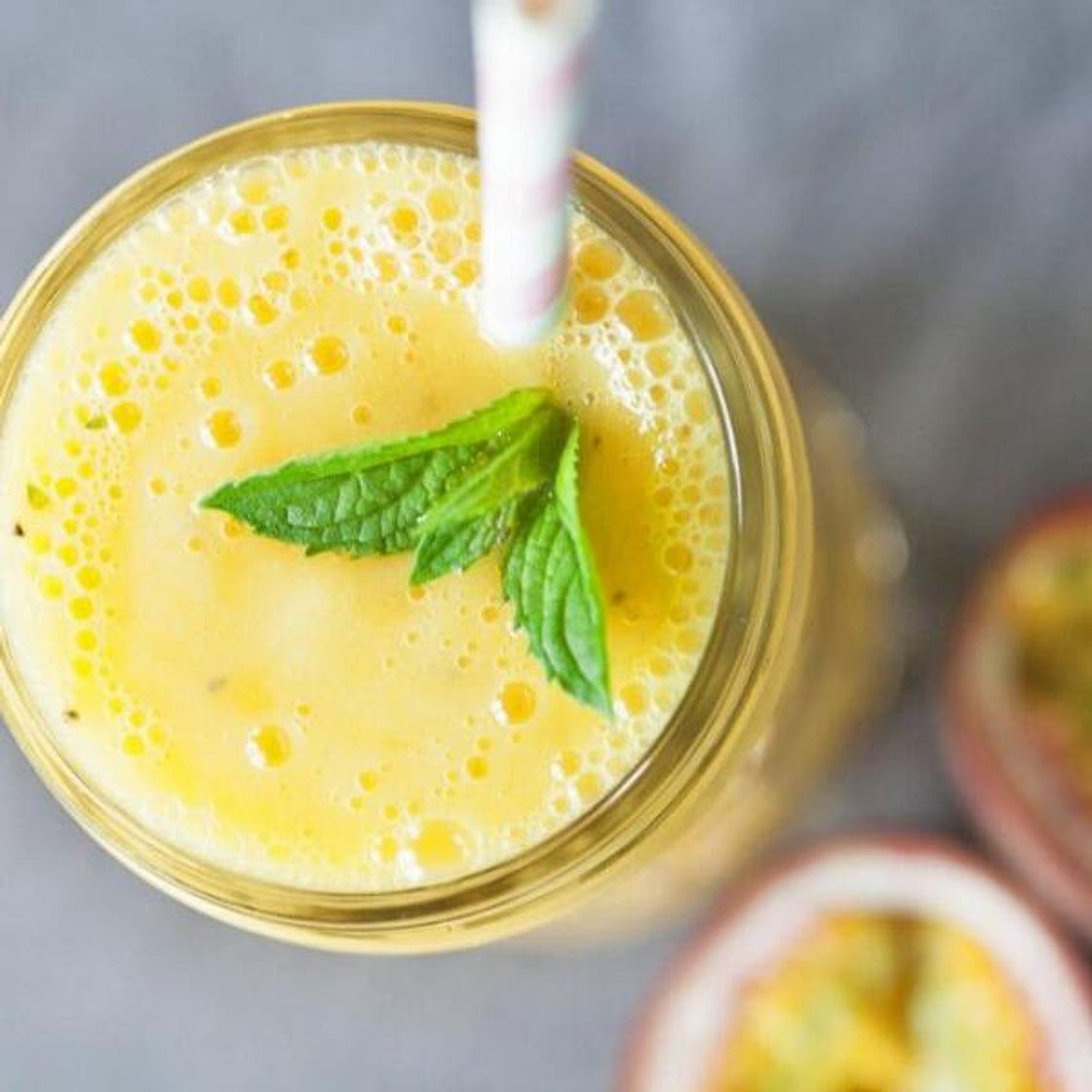 Suco de maracujá com leite