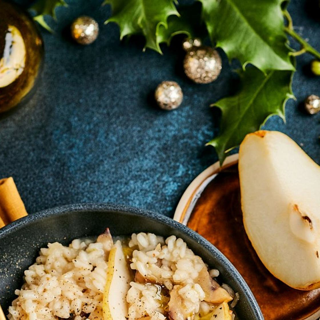 Risotto aux châtaignes et poire