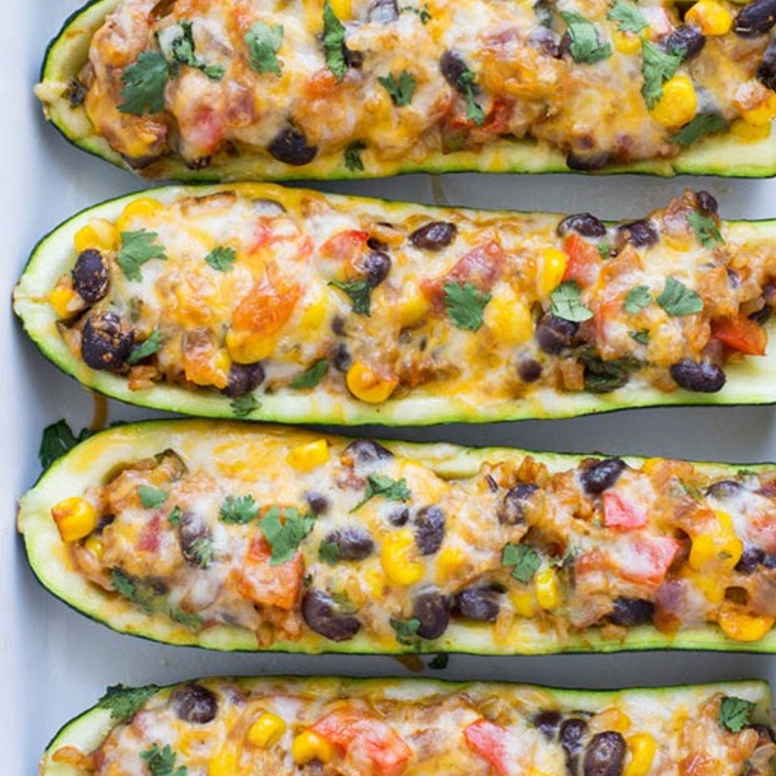 Mexican Zucchini Burrito Boats