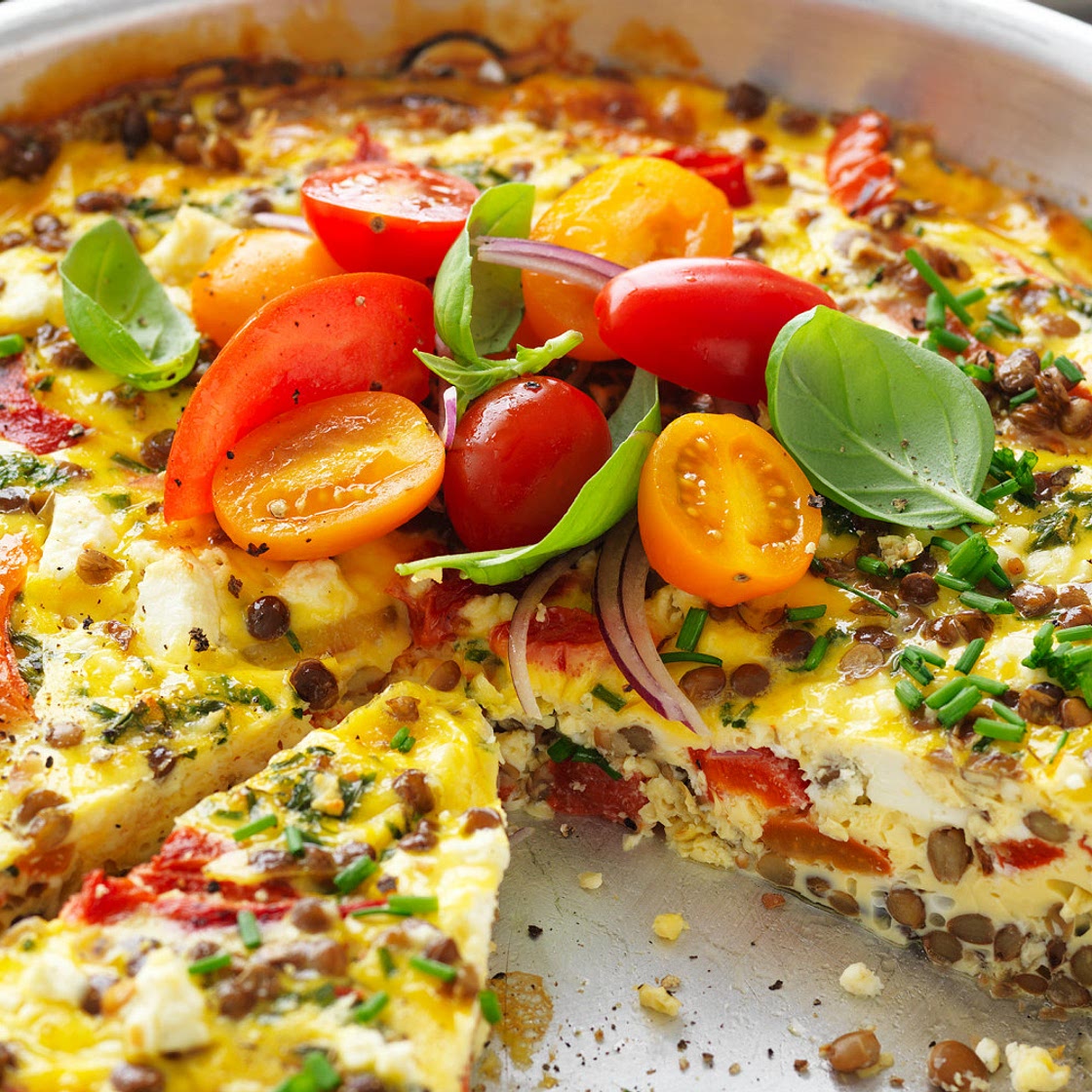 Healthy Lentil and Feta Frittata