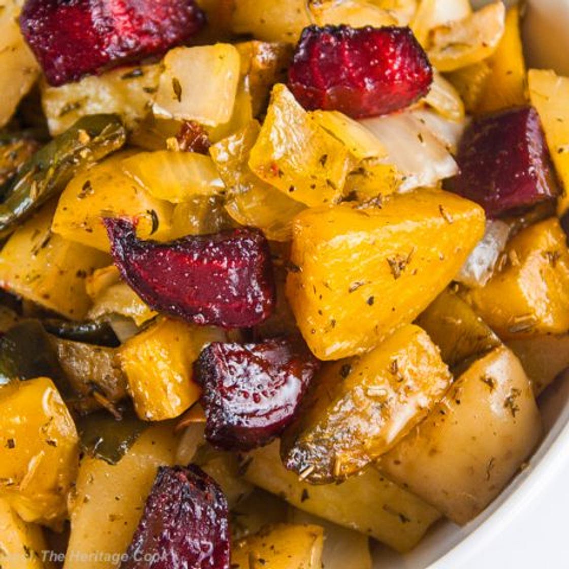 Rosemary Roasted Beets, Potatoes and Peppers (GF)