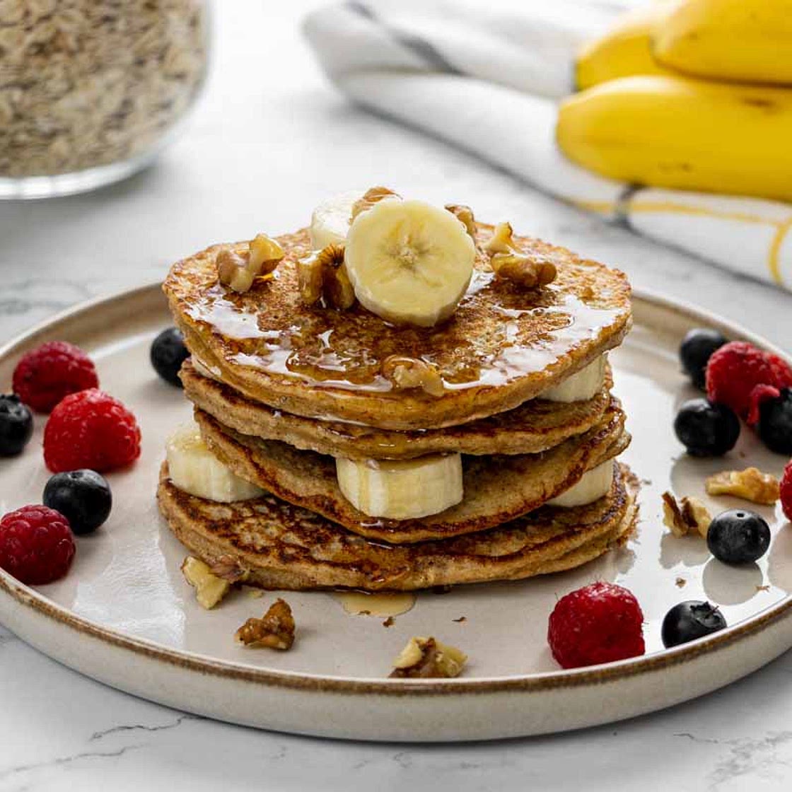 Healthy Banana Oat Pancakes
