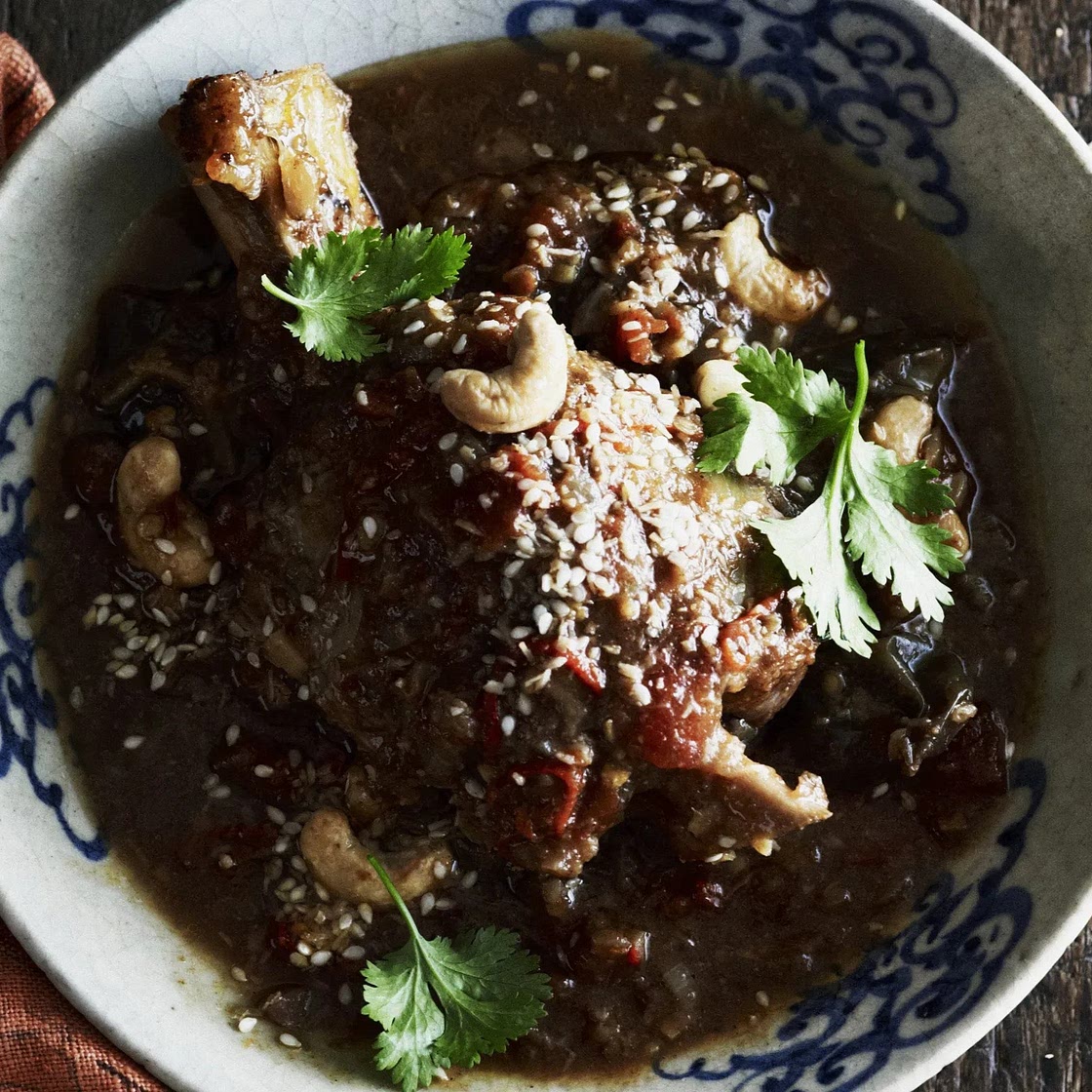 Slow-cooker lamb & eggplant curry