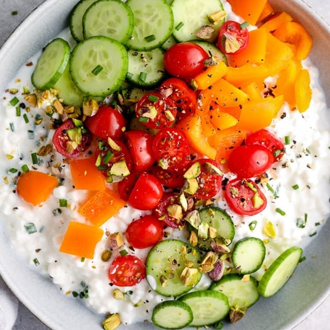 Savory Cottage Cheese Bowl