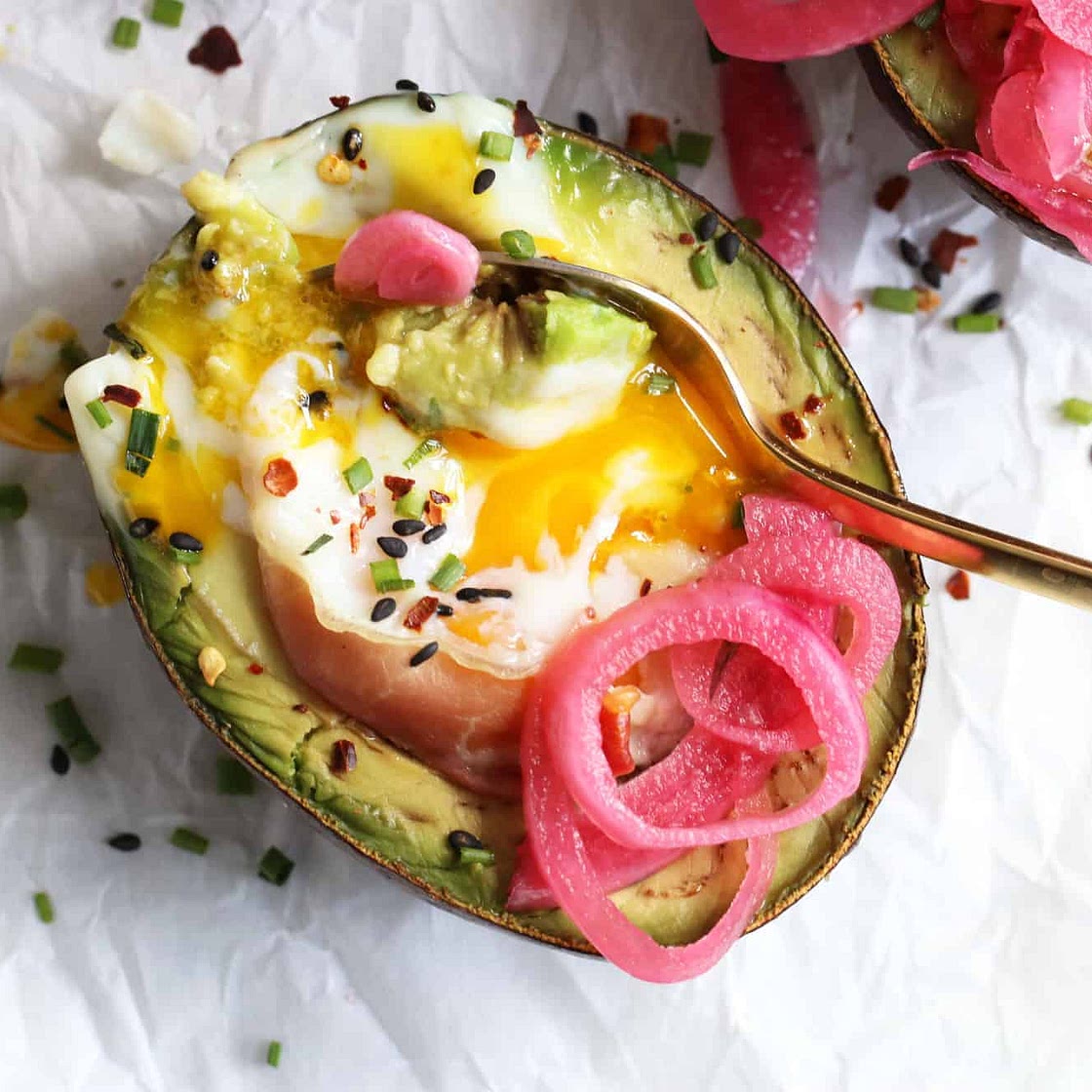 Egg + Prosciutto Stuffed Avocado Boats
