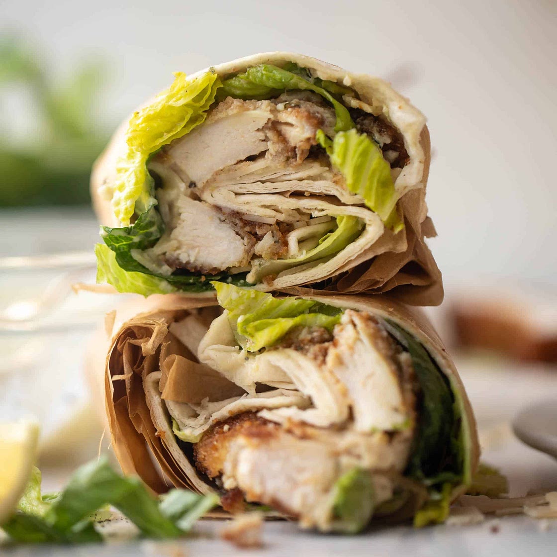 Lemon Chicken Caesar Wraps