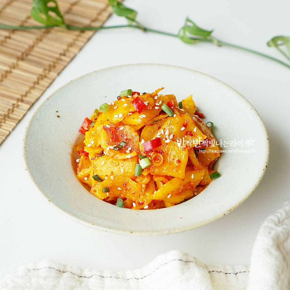 백종원 단무지무침 꼬들 단무지무침 레시피 치자단무지무침